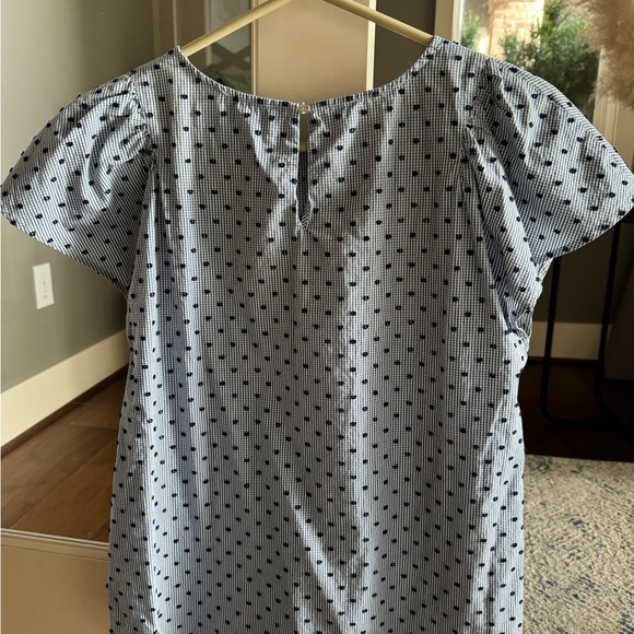CeCe Blue and White Polka Dot Blouse - Picture 2 of 3